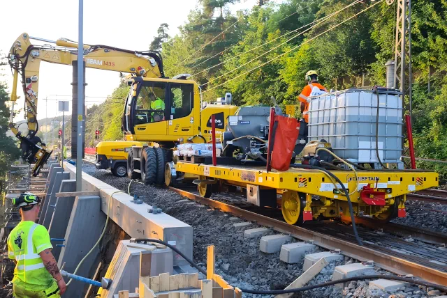 Jernbanevogn i arbeid